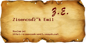 Zisencsák Emil névjegykártya