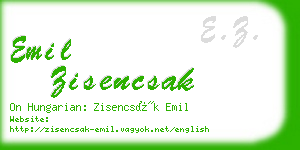 emil zisencsak business card
